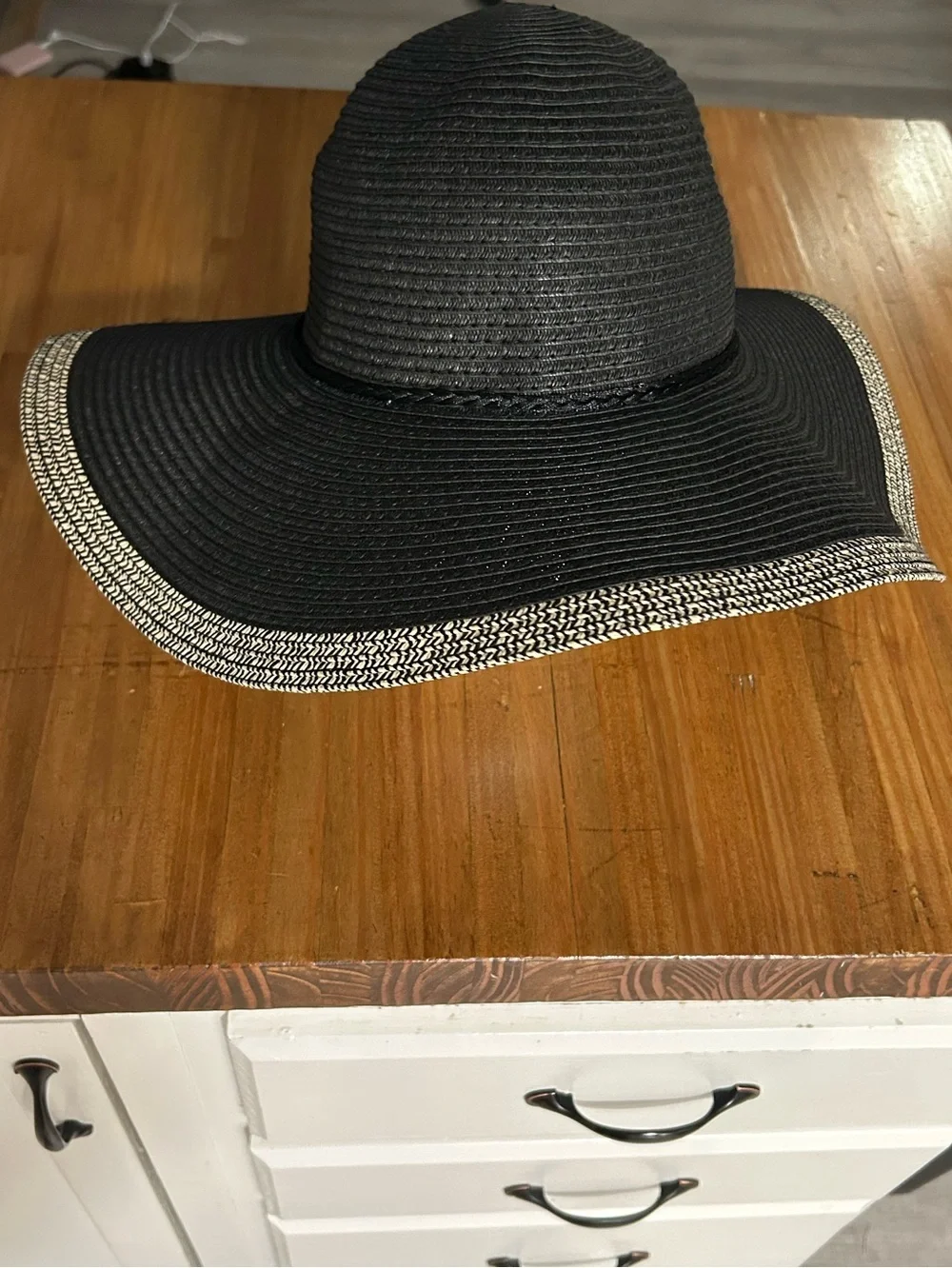 Wide-Brim Black Tassel Sun Hat Beach Vacation